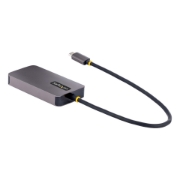 Picture of StarTech.com USB C Video Adapter, USB C to HDMI DVI VGA Adapter, Up to 4K 60Hz, Aluminum, Multiport Video Display Adapter, Thunderbolt 3 / 4 Compatible, USB Type C Travel Adapter