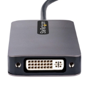 Picture of StarTech.com USB C Video Adapter, USB C to HDMI DVI VGA Adapter, Up to 4K 60Hz, Aluminum, Multiport Video Display Adapter, Thunderbolt 3 / 4 Compatible, USB Type C Travel Adapter
