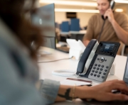 Picture of POLY Edge E300 IP Phone and PoE-enabled