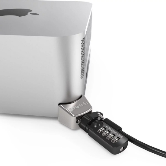 Picture of Compulocks Mac Studio Ledge Lock Adapter with Combination Cable Lock Silver