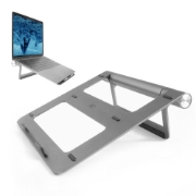 Picture of ACT Laptop stand aluminium, stepless height adjustable, detachable USB-C docking station