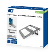 Picture of ACT Laptop stand aluminium, stepless height adjustable, detachable USB-C docking station
