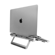 Picture of ACT Laptop stand aluminium, stepless height adjustable, detachable USB-C docking station
