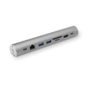 Picture of ACT Laptop stand aluminium, stepless height adjustable, detachable USB-C docking station