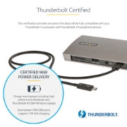 Picture of StarTech.com Thunderbolt 4 Dock, 96W Power Delivery, Single 8K/Dual Monitor 4K 60Hz, 3xTB4/USB4 ports, 4xUSB-A, SD, GbE, Thunderbolt 4 Docking Station for Windows or TB3 MacBook, 0.8m Cable