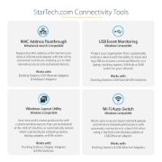 Picture of StarTech.com Thunderbolt 4 Dock, 96W Power Delivery, Single 8K/Dual Monitor 4K 60Hz, 3xTB4/USB4 ports, 4xUSB-A, SD, GbE, Thunderbolt 4 Docking Station for Windows or TB3 MacBook, 0.8m Cable