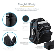 Picture of StarTech.com 15.6" Laptop Backpack with Removable Accessory Organizer Case - Professional IT Tech Backpack for Work/Travel/Commute - Ergonomic Computer Bag - Durable Ballistic Nylon - Notebook/Tablet Pockets