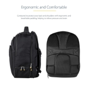 Picture of StarTech.com 15.6" Laptop Backpack with Removable Accessory Organizer Case - Professional IT Tech Backpack for Work/Travel/Commute - Ergonomic Computer Bag - Durable Ballistic Nylon - Notebook/Tablet Pockets