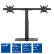 Picture of ACT Monitor arm 27" office, free standing with gas spring, crossbar, 2 monitors