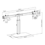 Picture of ACT Monitor arm 27" office, free standing with gas spring, crossbar, 2 monitors