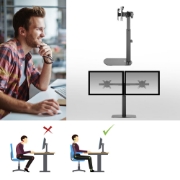 Picture of ACT Monitor arm 27" office, free standing with gas spring, crossbar, 2 monitors