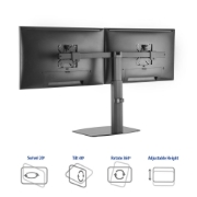 Picture of ACT Monitor arm 27" office, free standing with gas spring, crossbar, 2 monitors