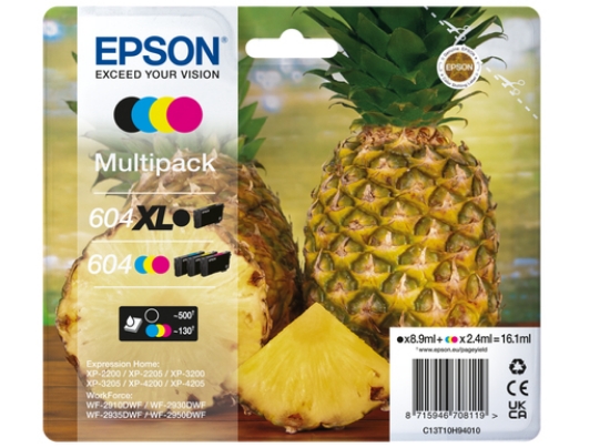 Picture of Epson 604XL ink cartridge 4 pc(s) Original High (XL) Yield Black, Cyan, Magenta, Yellow
