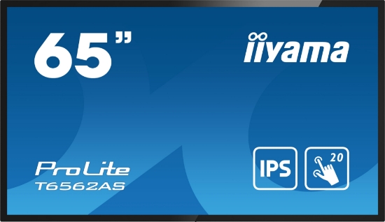 Picture of iiyama T6562AS-B1 Signage Display Interactive flat panel 163.8 cm (64.5") IPS 500 cd/m² 4K Ultra HD Black Touchscreen Built-in processor Android 8.0 24/7