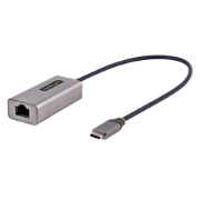 Picture of StarTech.com USB-C to Ethernet Adapter, USB 3.0 to Gigabit Ethernet Network Adapter - 10/100/1000 Mbps, USB-C to RJ45 Ethernet Adapter (GbE), 12in Attached Cable, Driverless Install