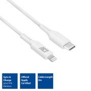 Picture of ACT USB 2.0 charging/data cable C male - Lightning male 2 meters, MFI certified