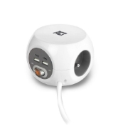Picture of ACT Power socket cube (PDU) with 3 sockets type E, USB-C/USB-A ports, 1.5m