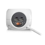Picture of ACT Power socket cube (PDU) with 3 sockets type E, USB-C/USB-A ports, 1.5m