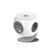 Picture of ACT Power socket cube (PDU) with 3 sockets type E, USB-C/USB-A ports, 1.5m