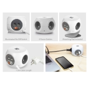Picture of ACT Power socket cube (PDU) with 3 sockets type E, USB-C/USB-A ports, 1.5m