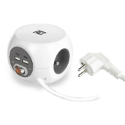Picture of ACT Power socket cube (PDU) with 3 sockets type E, USB-C/USB-A ports, 1.5m