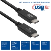 Picture of ACT USB4® 40Gbps cable, USB-C, USB-IF certified, 0.8 meters