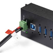 Picture of StarTech.com 160W Universal DC Power Adapter (24V/6.6A), 4ft(1.2m) 2-Wire Cord, 2/3-Pin Terminal Blocks, 100-240V AC/DC External Power Supply for Industrial USB Hubs, NA/UK/EU/ANZ