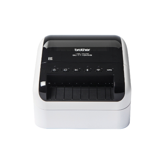 Picture of Brother QL-1110NWB label printer Direct thermal 300 x 300 DPI 110 mm/sec Wired & Wireless Ethernet LAN DK Wi-Fi Bluetooth