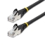Picture of StarTech.com 50cm CAT6a Ethernet Cable - Black - Low Smoke Zero Halogen (LSZH) - 10GbE 500MHz 100W PoE++ Snagless RJ-45 w/Strain Reliefs S/FTP Network Patch Cord