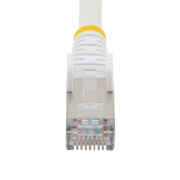 Picture of StarTech.com 1.5m CAT6a Ethernet Cable - White - Low Smoke Zero Halogen (LSZH) - 10GbE 500MHz 100W PoE++ Snagless RJ-45 w/Strain Reliefs S/FTP Network Patch Cord