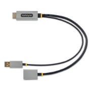 Picture of StarTech.com 1ft (30cm) HDMI to DisplayPort Adapter Cable, Active 4K 60Hz HDMI 2.0 to DP 1.2 Converter, HDR, USB Bus Powered, HDMI Source to DisplayPort Monitor for Laptops/PC