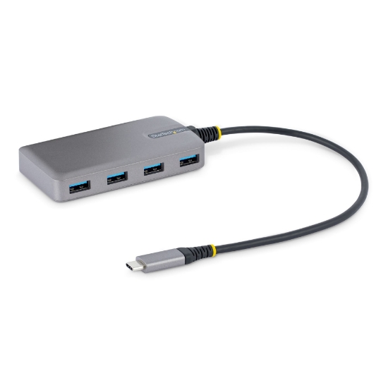 Picture of StarTech.com 4-Port USB-C Hub - 5Gbps - Bus Powered - USB C to 4x USB-A Hub w/ Optional Auxiliary Power Input - Portable Desktop/Laptop USB Hub - 1ft (30cm) Cable - USB Expansion Hub