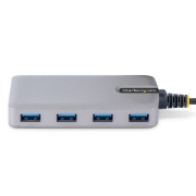 Picture of StarTech.com 4-Port USB-C Hub - 5Gbps - Bus Powered - USB C to 4x USB-A Hub w/ Optional Auxiliary Power Input - Portable Desktop/Laptop USB Hub - 1ft (30cm) Cable - USB Expansion Hub