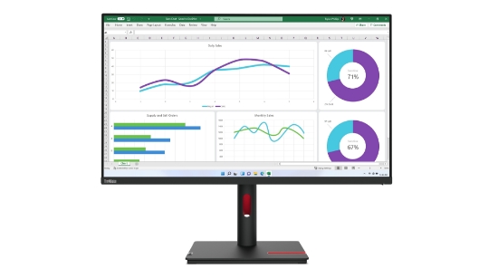 Picture of Lenovo ThinkVision T32h-30 LED display 80 cm (31.5") 2560 x 1440 pixels Quad HD Black