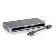 Picture of C2G USB-C[R] Dual Display MST Docking Station with HDMI[R], DisplayPort[TM], VGA and Power Delivery up to 65W - 4K 30Hz