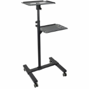 Picture of StarTech.com Mobile Projector and Laptop Stand/Cart - Heavy Duty Portable Projector Stand (2 Shelves, hold 22lb/10kg each) - Height Adjustable Rolling Presentation Cart w/Lockable Wheels