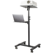 Picture of StarTech.com Mobile Projector and Laptop Stand/Cart - Heavy Duty Portable Projector Stand (2 Shelves, hold 22lb/10kg each) - Height Adjustable Rolling Presentation Cart w/Lockable Wheels