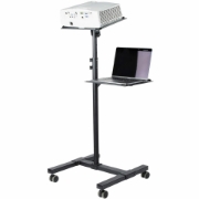 Picture of StarTech.com Mobile Projector and Laptop Stand/Cart - Heavy Duty Portable Projector Stand (2 Shelves, hold 22lb/10kg each) - Height Adjustable Rolling Presentation Cart w/Lockable Wheels