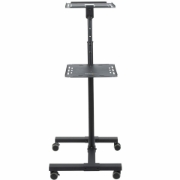 Picture of StarTech.com Mobile Projector and Laptop Stand/Cart - Heavy Duty Portable Projector Stand (2 Shelves, hold 22lb/10kg each) - Height Adjustable Rolling Presentation Cart w/Lockable Wheels