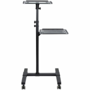 Picture of StarTech.com Mobile Projector and Laptop Stand/Cart - Heavy Duty Portable Projector Stand (2 Shelves, hold 22lb/10kg each) - Height Adjustable Rolling Presentation Cart w/Lockable Wheels