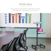 Picture of StarTech.com Mobile Projector and Laptop Stand/Cart - Heavy Duty Portable Projector Stand (2 Shelves, hold 22lb/10kg each) - Height Adjustable Rolling Presentation Cart w/Lockable Wheels