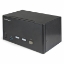 Picture of StarTech.com 2 Port Triple Monitor DisplayPort KVM Switch - 4K 60Hz UHD HDR - Desktop DP 1.2 KVM with 2 Port USB 3.0 Hub (5Gbps) & 4x USB 2.0 HID Ports, Audio - Hotkey Switching - TAA