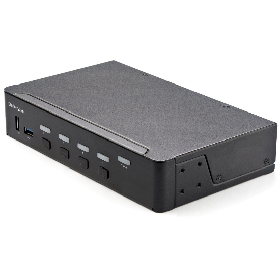 Picture of StarTech.com 4 Port HDMI KVM Switch - Single Monitor 4K 60Hz Ultra HD HDR - Desktop HDMI 2.0 KVM Switch with 2 Port USB 3.0 Hub (5Gbps) and 4x USB 2.0 HID, Audio - Hotkey Switching - TAA
