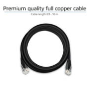 Picture of ACT Black 2.0 meter U/UTP, CAT6 patch cable with RJ45 connectors