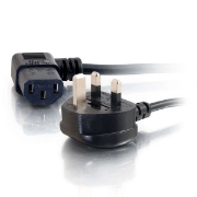 Picture of C2G 1m 18 AWG UK 90° Power Cord (IEC320C13R to BS 1363)