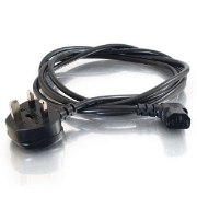 Picture of C2G 1m 18 AWG UK 90° Power Cord (IEC320C13R to BS 1363)