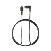 Picture of StarTech.com 6ft (2m) USB C Charging Cable Right Angle - 60W PD 3A - Heavy Duty Fast Charge USB-C Cable - Black USB 2.0 Type-C - Rugged Aramid Fiber - USB Charging Cord