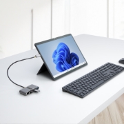 Picture of StarTech.com 3-Port USB-C Hub with Ethernet - 3x USB-A - Gigabit Ethernet - USB 3.0 5Gbps - Bus-Powered - 1ft/30cm Long USB Type-C Host Cable - GbE - Portable USB-C to USB-A Hub
