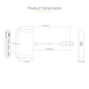 Picture of StarTech.com 3-Port USB-C Hub with Ethernet - 3x USB-A - Gigabit Ethernet - USB 3.0 5Gbps - Bus-Powered - 1ft/30cm Long USB Type-C Host Cable - GbE - Portable USB-C to USB-A Hub