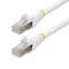 Picture of StarTech.com 2m CAT6a Ethernet Cable - White - Low Smoke Zero Halogen (LSZH) - 10GbE 500MHz 100W PoE++ Snagless RJ-45 w/Strain Reliefs S/FTP Network Patch Cord